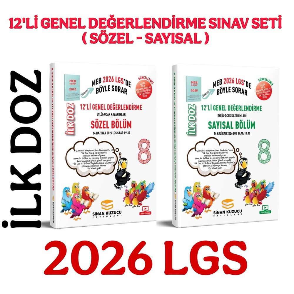 Sinan Kuzucu 2026 Lgs İlk Doz 12 li Genel Deneme Seti