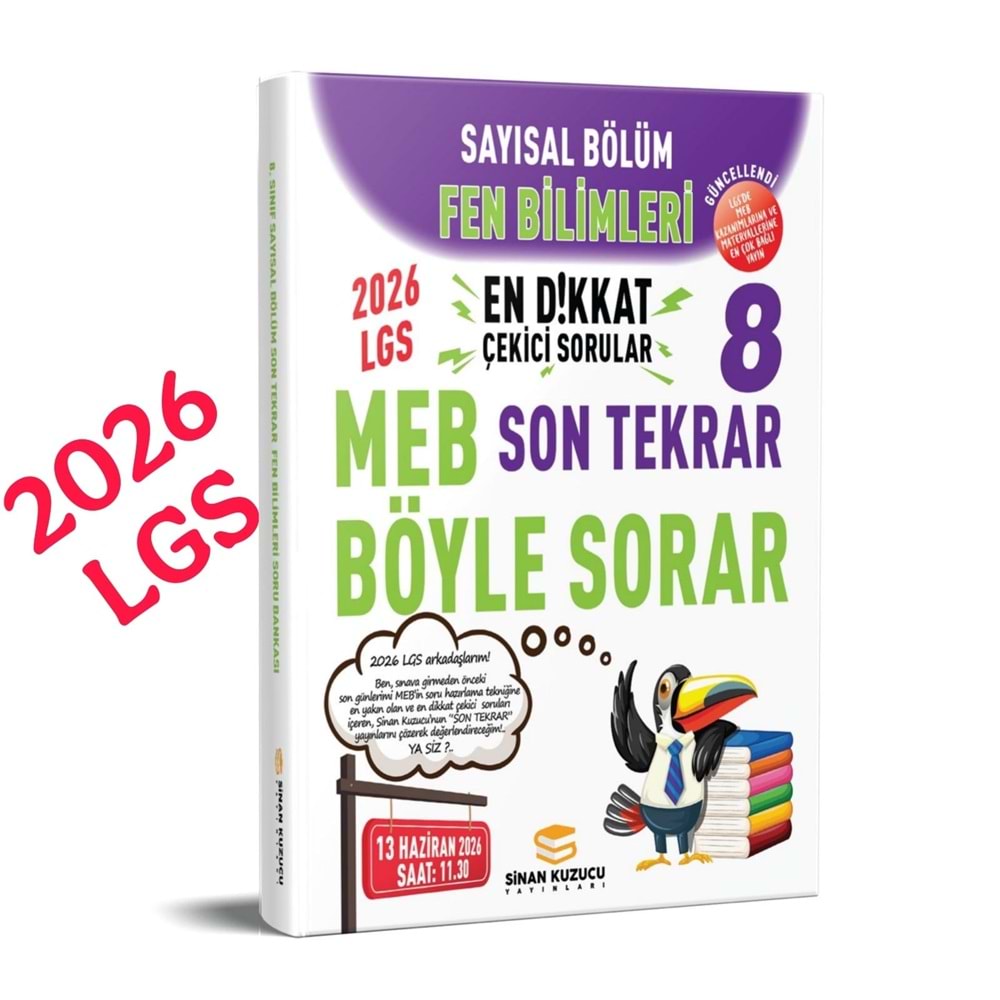 2026 LGS SON TEKRAR FEN BİLİMLERİ SORU BANKASI SİNAN KUZUCU YAYINLARI