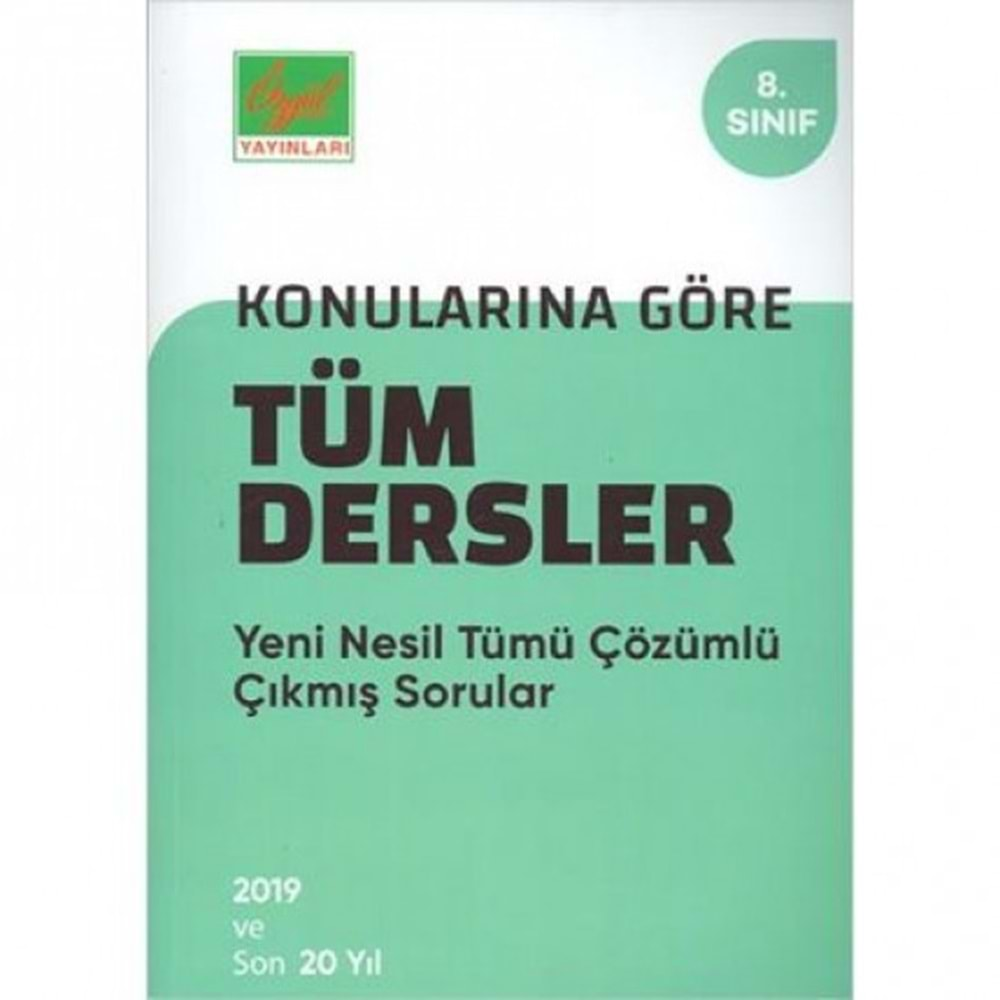 8. Sınıf Tüm Dersler Konularına Göre Çıkmış Sorular ve Çözümleri Özgül Yayınları