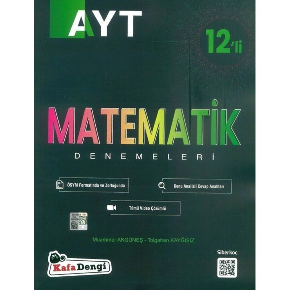 Kafadengi AYT Matematik Denemelri 12 li