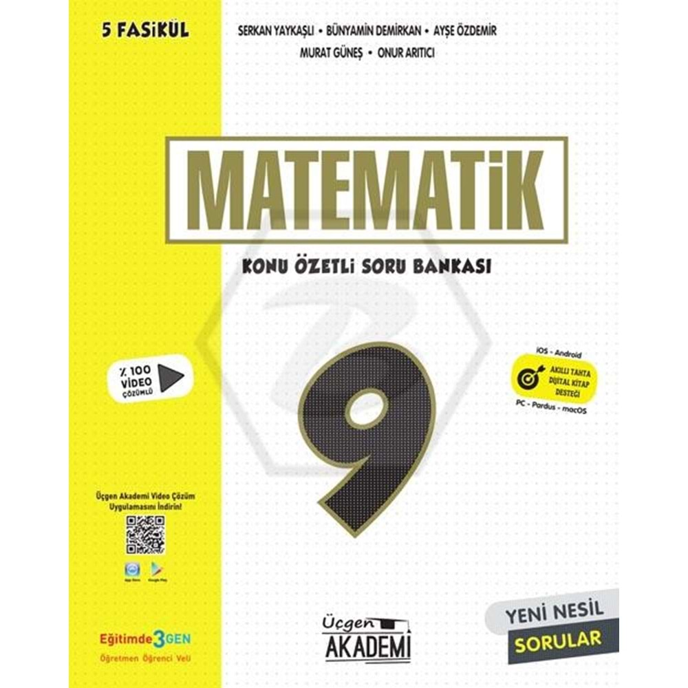 Üçgen Akademi 9. Sınıf Matematik Konu Özetli Soru Bankası