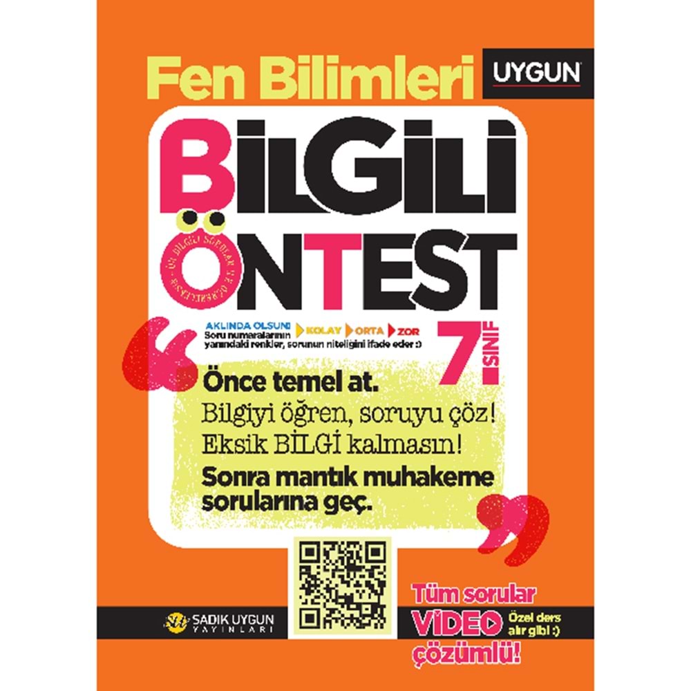 Uygun 7. Sınıf Bilgili Ön Test Fen Bilimleri