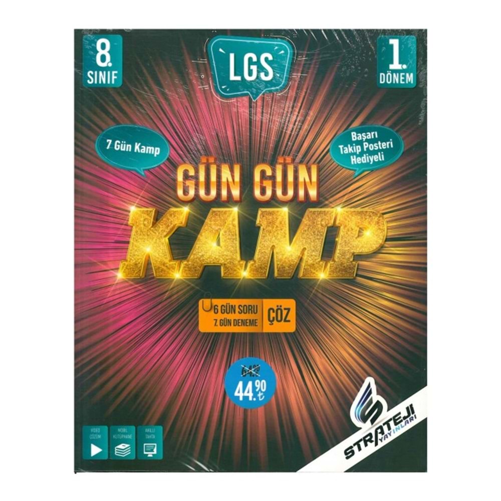 Strateji 8. Sınıf LGS 1. Dönem Gün Gün Kamp Tekrar Kitabı