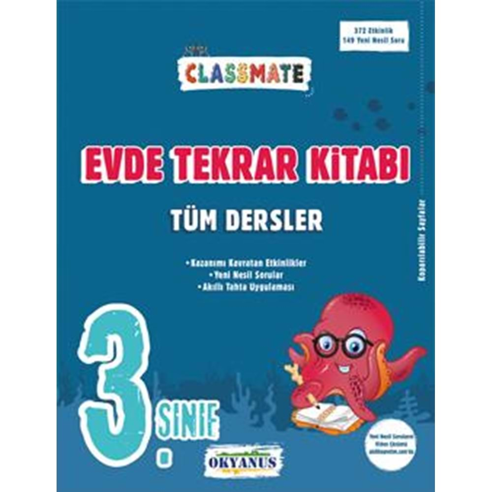 Okyanus Clasmate Evde tekrar Kitabı 3. Sınıf Tüm Dersler