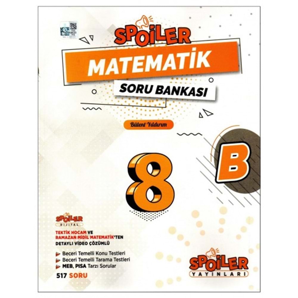 Spoiler 8. Sınıf Matematik B Soru Bankası
