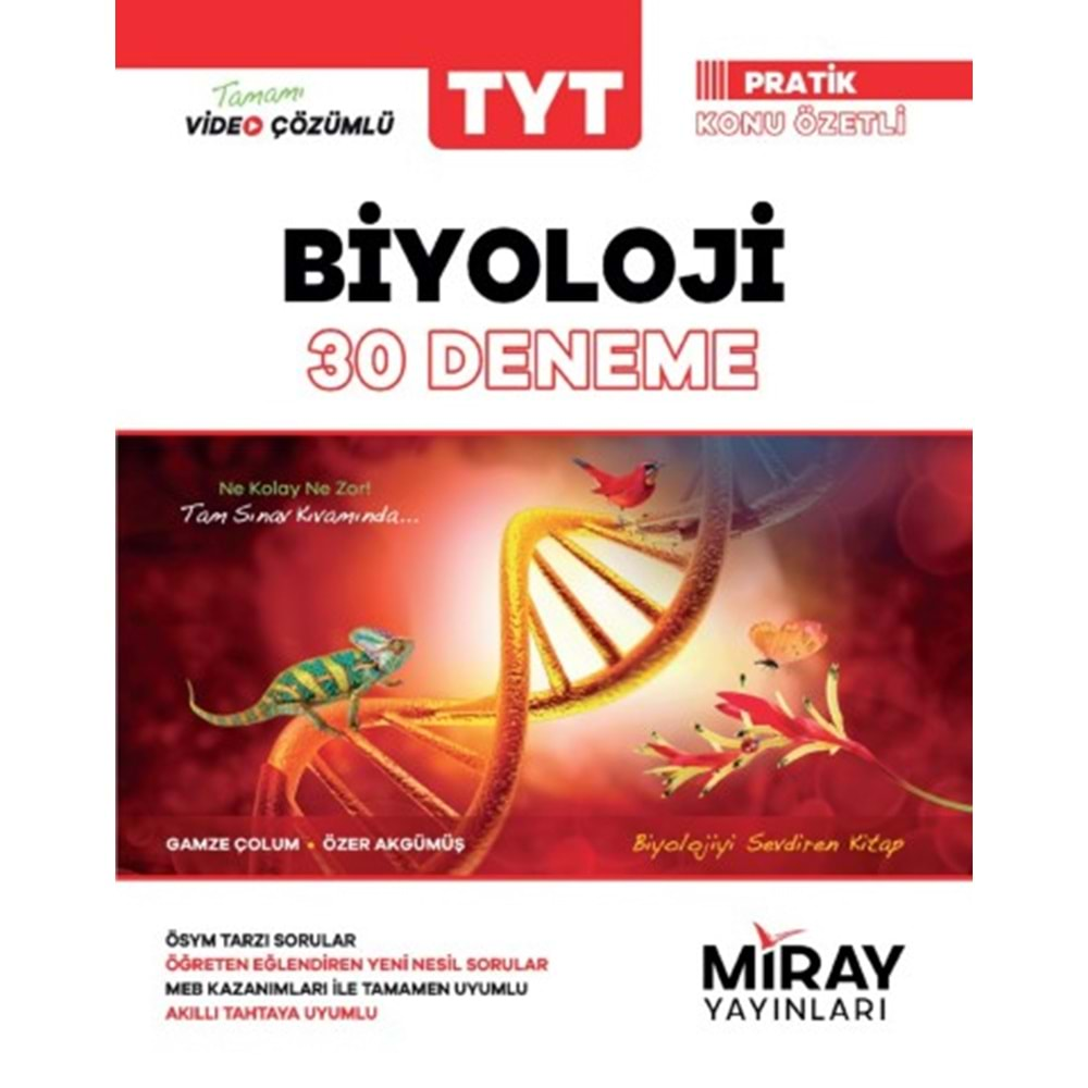 Miray TYT Biyoloji Video Çözümlü 30 Deneme