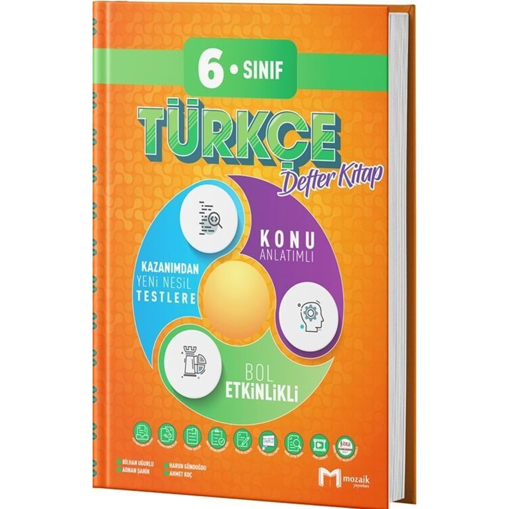 Mozaik İntro 6. Sınıf Türkçe Defter Kitap