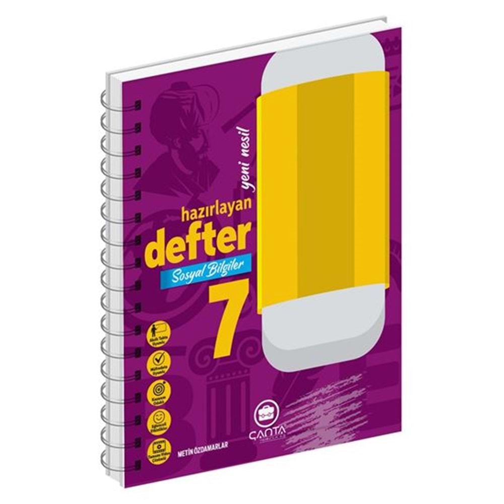 Çanta 7. Sınıf Sosyal Kazandıran Defter