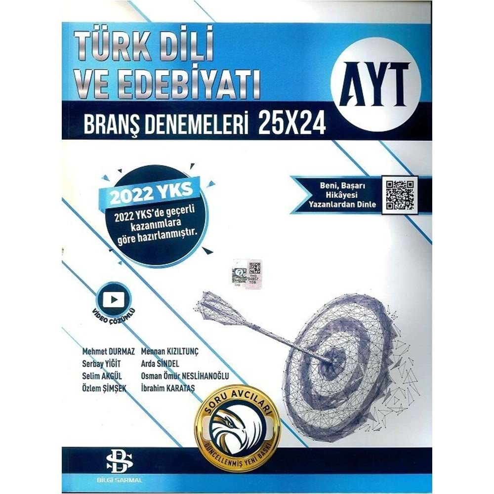 Bilgi Sarmal AYT Türk Dili ve Edebiyatı Branş denemeleri 25x24