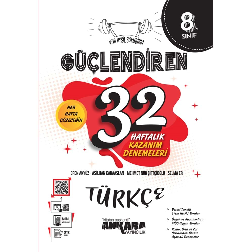 Ankara Güçlendiren 8. Sınıf Türkçe 32 Haftalık Deneme