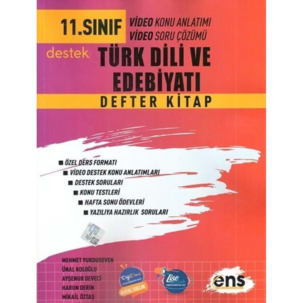 11. Sınıf Türk Dili ve Edebiyatı Defter Kitap ENS Yayıncılık