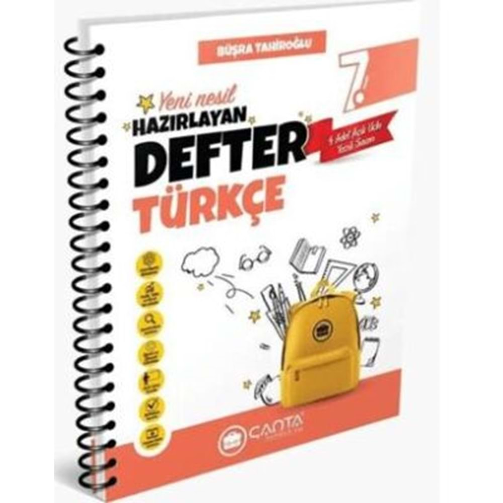 Çanta Yayınları 7. Sınıf Türkçe Hazırlayan Defter