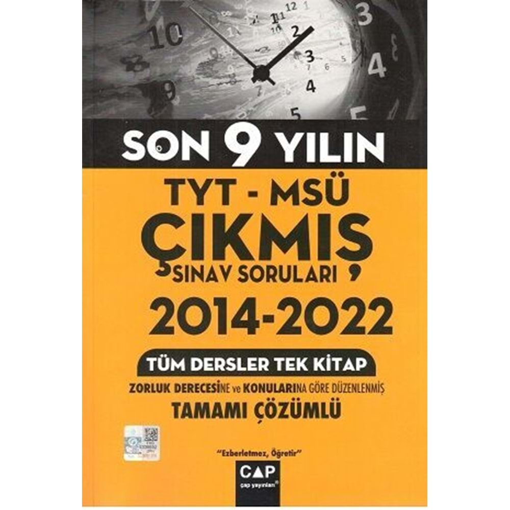 Çap TYT-MSÜ Son 9 Yıl Çıkmış Sınav Soruları 2014-2022