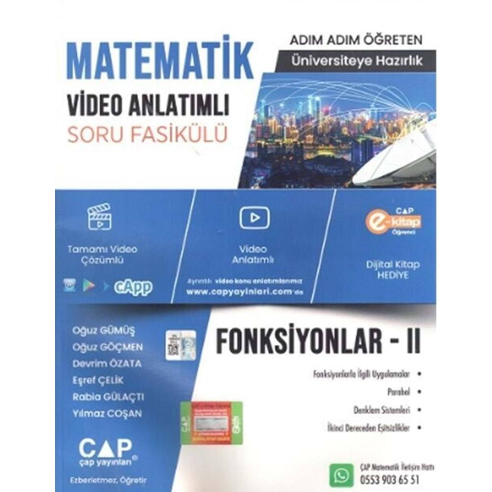 Çap Matematik Fonksiyonlar II Video Çözümlü Fasikül