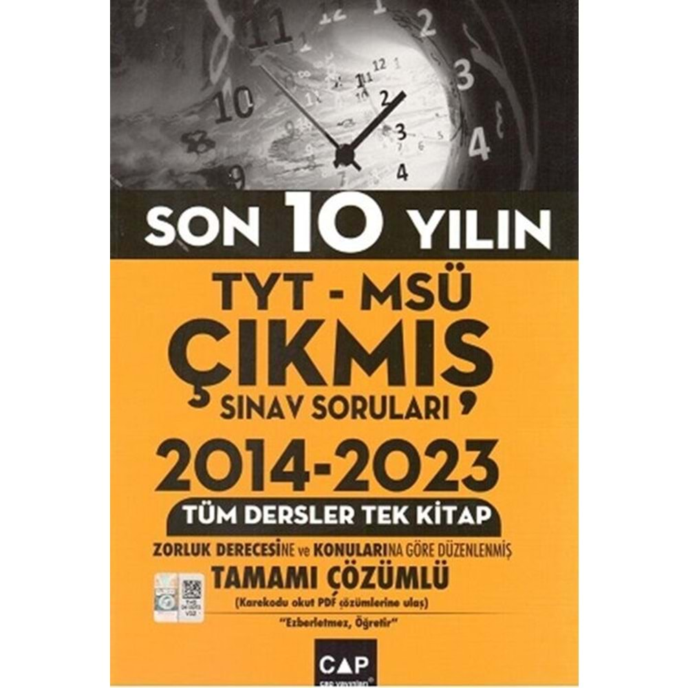 Çap TYT-MSÜ Son 9 Yıl Çıkmış Sınav Soruları 2014-2023