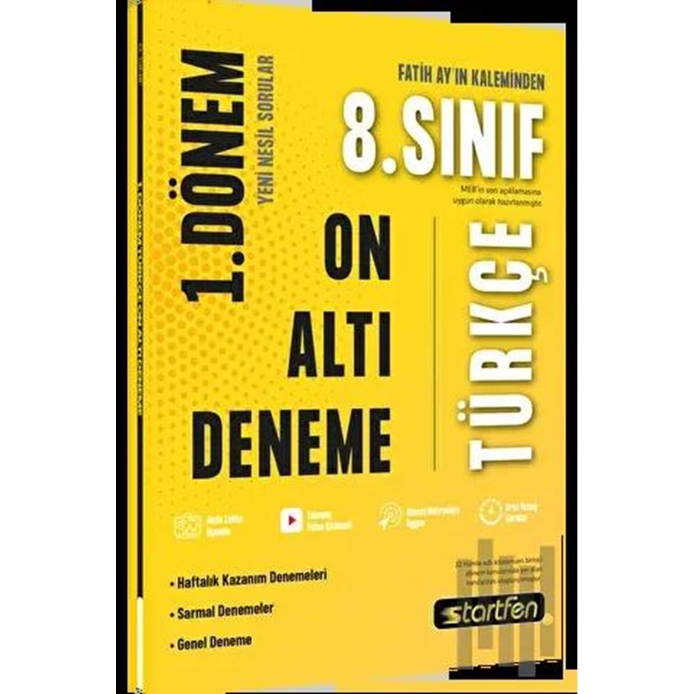 Startfen 8. Sınıf 1. Dönem 16 li Türkçe Denemesi