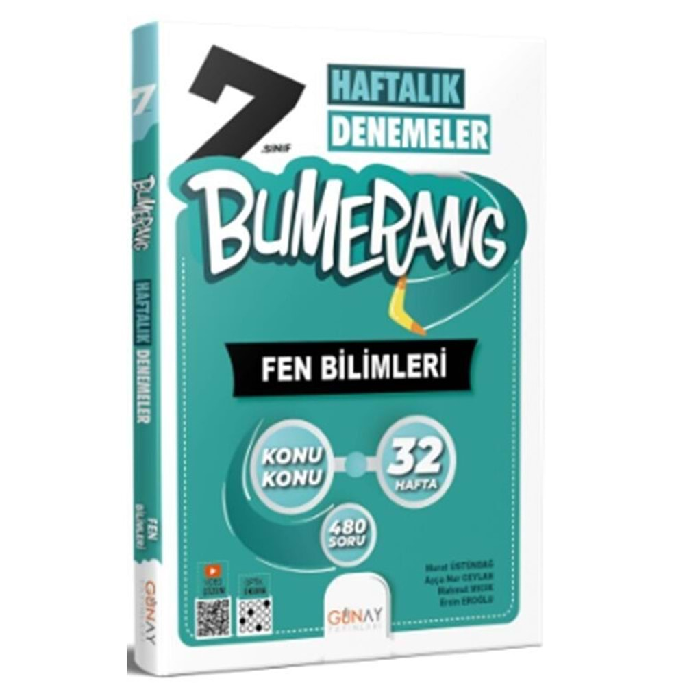 Günay Bumerang 7. Sınıf Fen Bilimleri Haftalık Denemeler