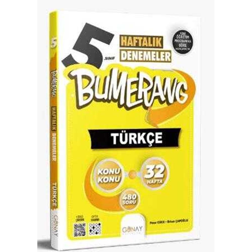 Günay Bumerang 5. Sınıf 32 Hafta Türkçe Denemeleri