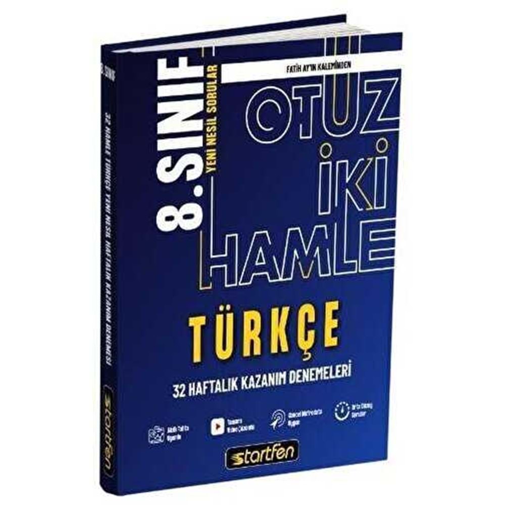 Startfen Yayınları 8. Sınıf Türkçe 32 Haftalık Kazanım Deneme