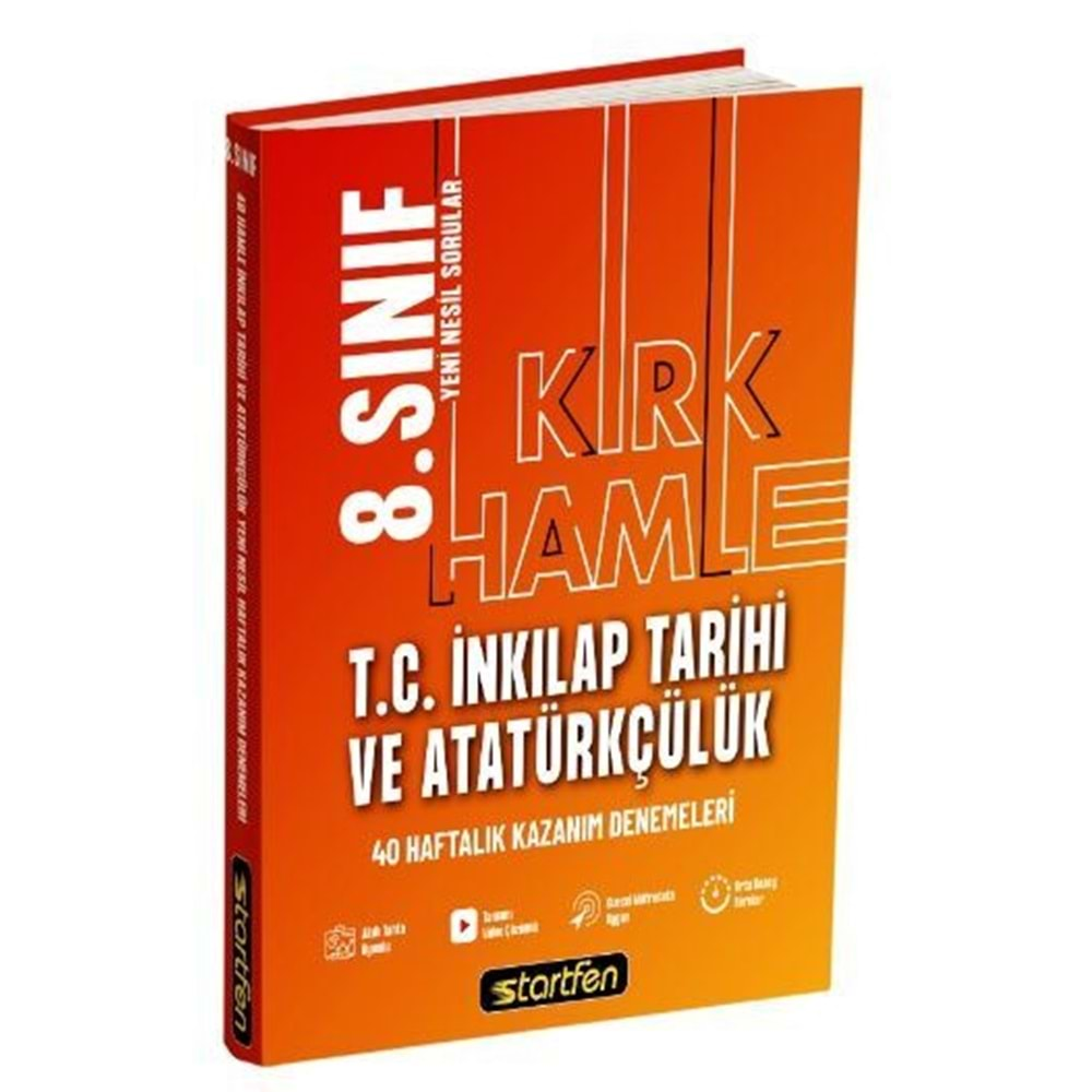 Startfen Yayınları 8. Sınıf T.C. İnkılap Tarihi ve Atatürkçülük 40 Hamle Haftalık Kazanım Denemeleri