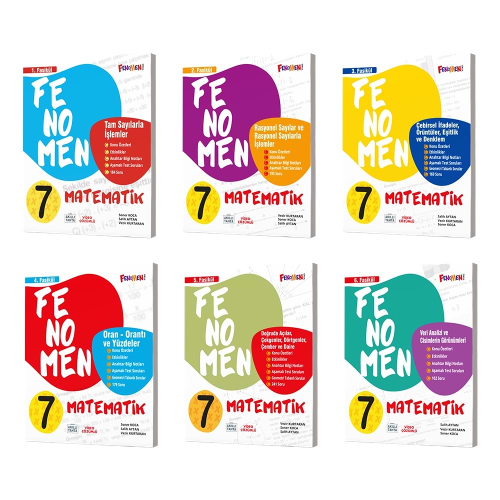 Kurmay yayınları FENOMEN 7. Sınıf Matematik Fasikül Seti (1-2-3-4-5-6. SAYILAR)