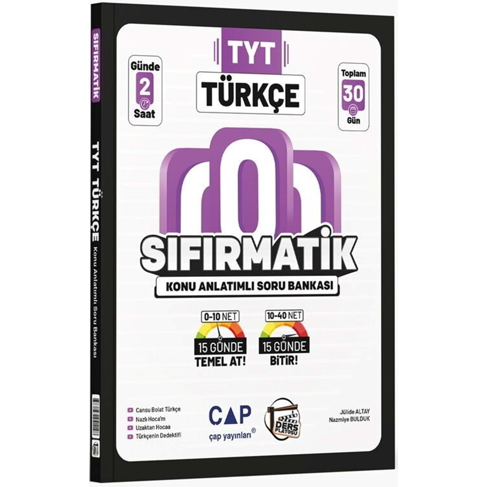 Çap Yayınları TYT Türkçe Sıfırmatik Konu Anlatımlı Soru Bankası