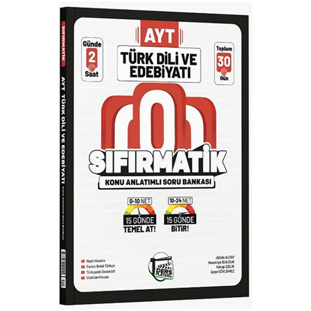 AYT Türk Dili ve Edebiyatı Sıfırmatik Konu Anlatımlı Soru Bankası Ders Platosu