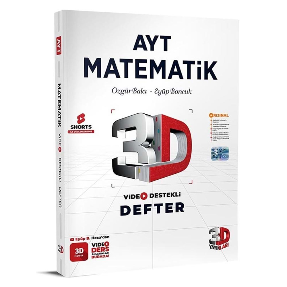 3D Ayt Matematik Defteri