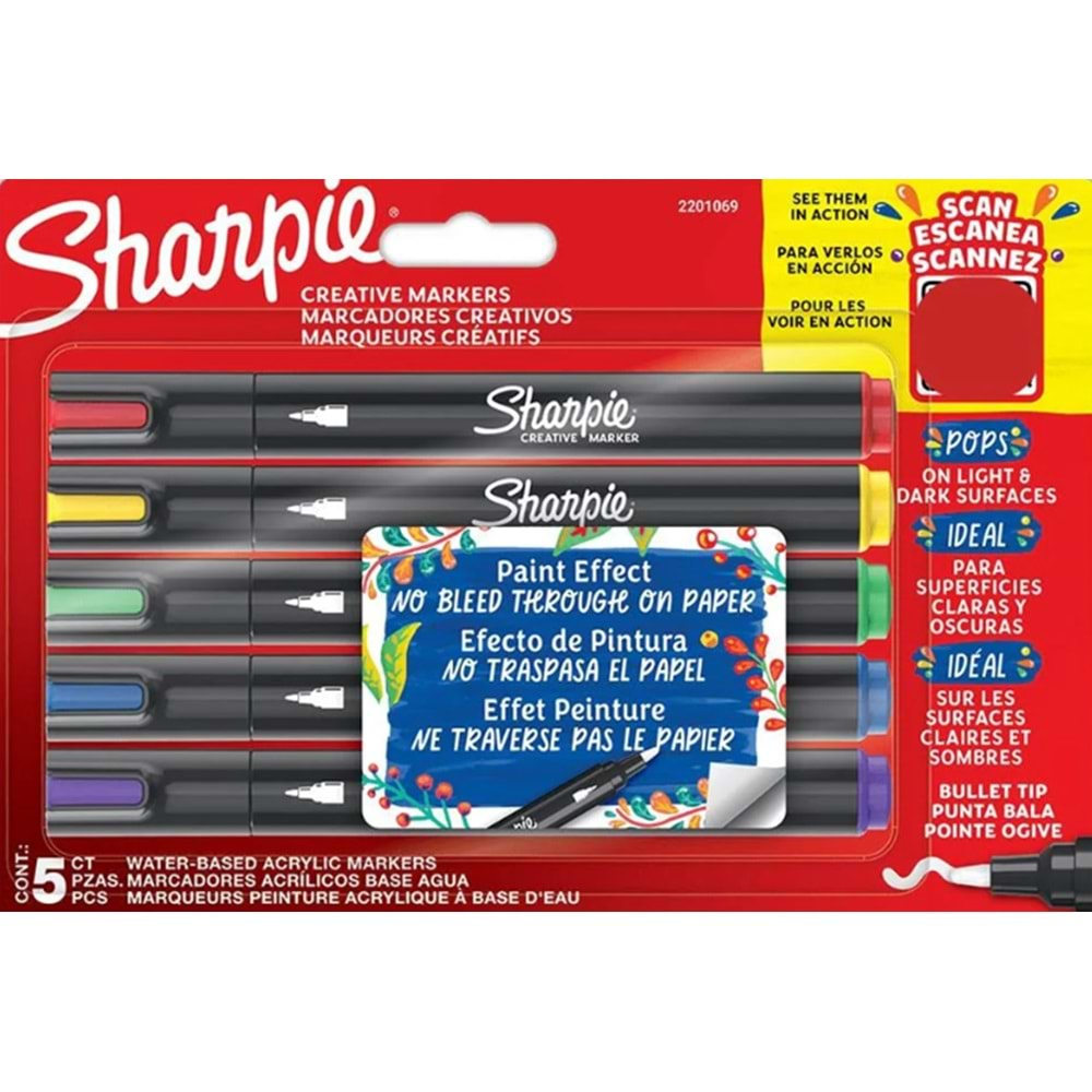 Sharpie Creative Marker Akrilik Kalem Set 5'li 2201069