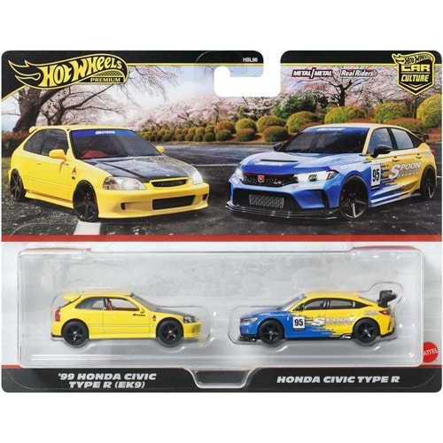 Hot Wheels 1:64 ölçekli araçlardan oluşan Premium Car Culture 2'li paket, benzersiz çiftler, Real Riders tekerlekler, Metal/Metal şasi, koleksiyonculara uygun hediye, JBL00