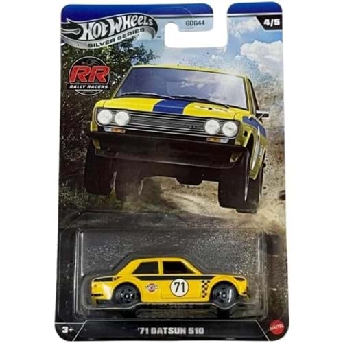 Hot Wheels 2026 Silver Series Rally Racers '71 Datsun 510 Yellow 4/5