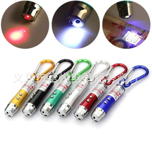 Ksmart 3 in 1 Lazer Anahtarlık (Led Işık Lazer)