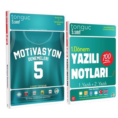 Tonguç 5. Sınıf Motivasyon 4 lü Denemeleri ve 1. Dönem Yazılı Notları