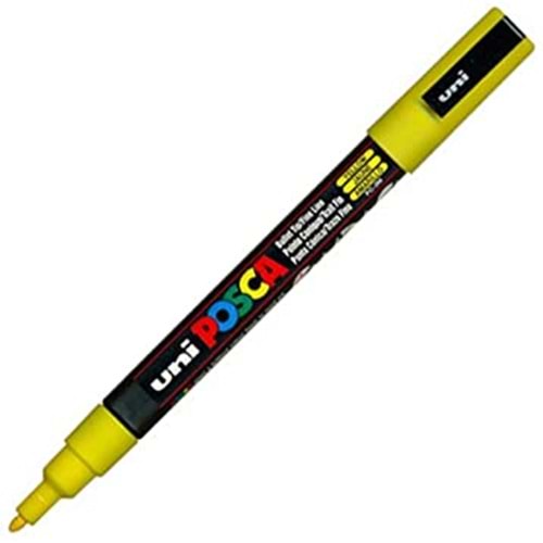 Uni Posca Su Bazlı Poster Markörü 0.9-1.3 Mm Sarı PC-3M