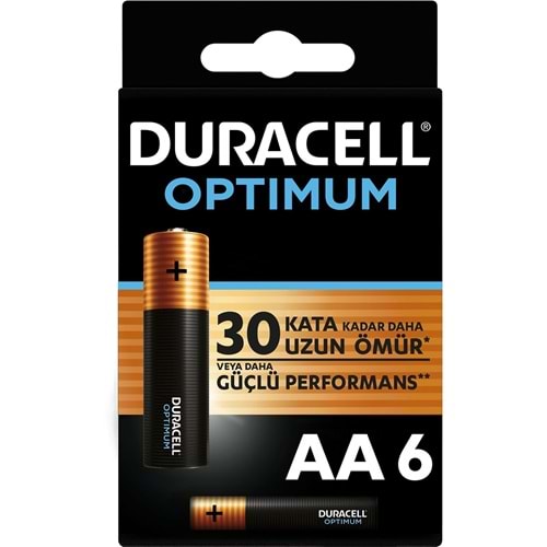 DURACELL Optimum Kalın Kalem 6'lı AA Alkalin Pil