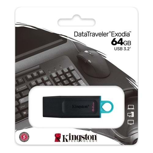 Kingston DTX 64GB USB 3.2 Gen.1 Flash Bellek