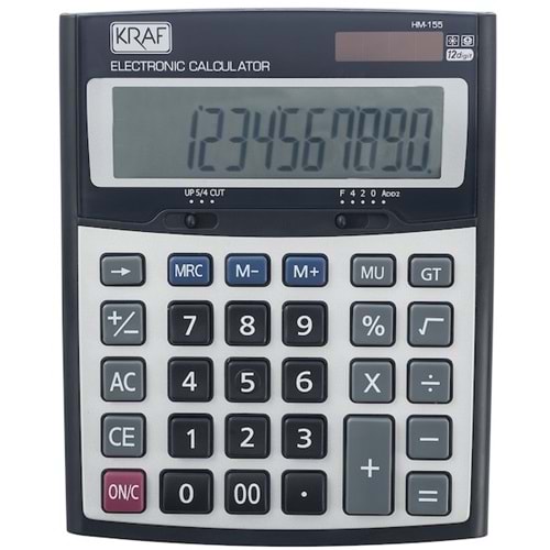 KRAF HESAP MAKİNESİ MASAÜSTÜ 12 HANE HM-155