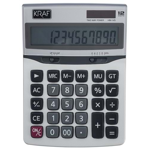 KRAF HESAP MAKİNESİ MASAÜSTÜ 12 HANE HM-145