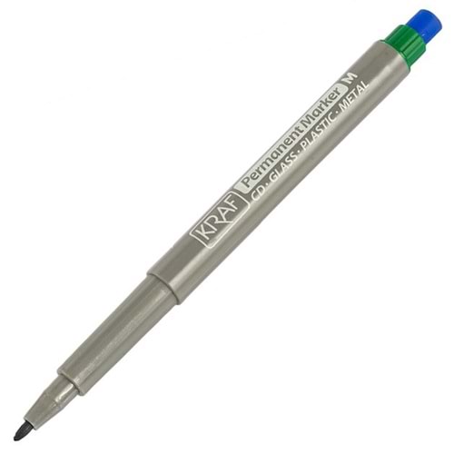 Kraf 260M Asetat Kalemi CD, Glass, Plastik, Metal İçin Yeşil M