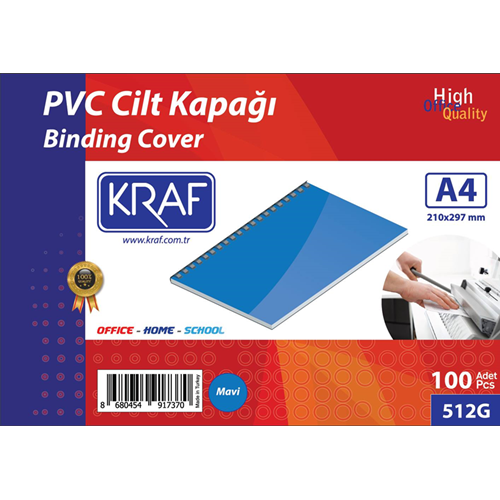Kraf Cilt Kapağı A4 160 Mikron Lacivert 100 lü Paket