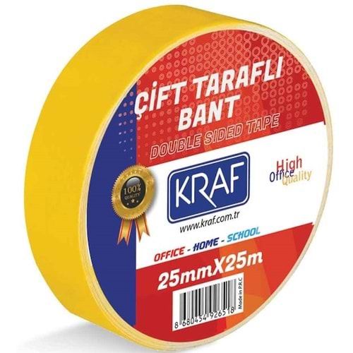 kraf Çift Taraflı Bant 25mm X 25 Metre