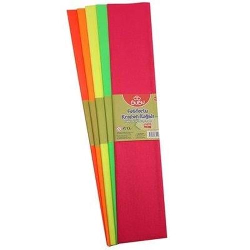 Bu-Bu Krapon Kağıdı 5 Renk 50x200 cm Fosforlu KR0003