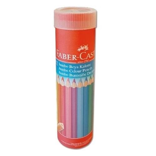 Faber Castell Boya Kalemi 12 Renk Jumbo Tam Boy Tüp Üçgen