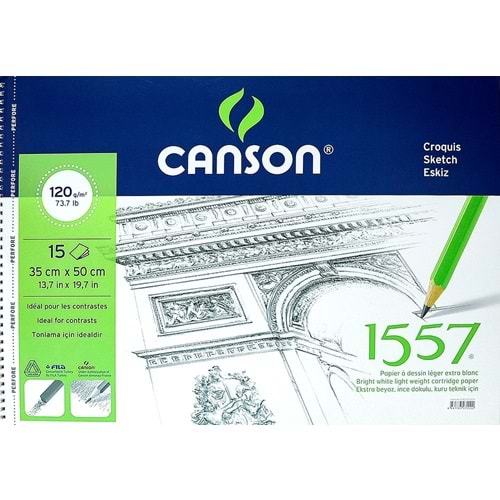 Canson 1557 Eskiz Çizim Defteri (35x50) 120gr 15 Yaprak