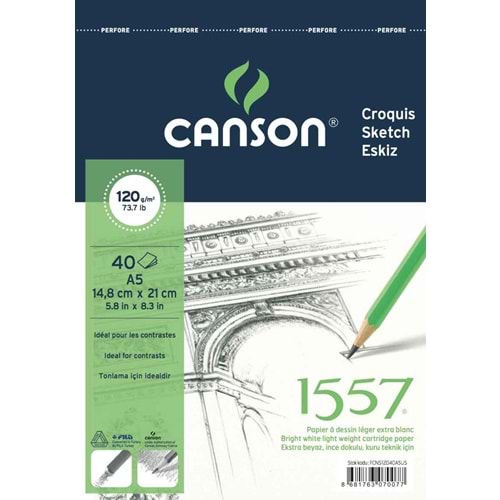 Canson 1557 Eskiz Çizim Defteri (14.8x21cm) 120gr 15 Yaprak