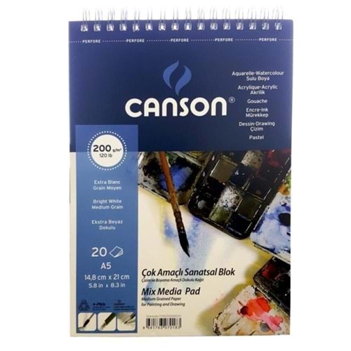Çok Amaçlı Sanatsal Blok Mix Media Pad 200gr A5 20 Yaprak