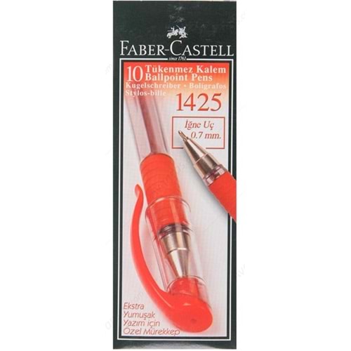 Faber Castell 1425 İğne Uçlu Tükenmez Kalem Kırmızı 10 lu Paket