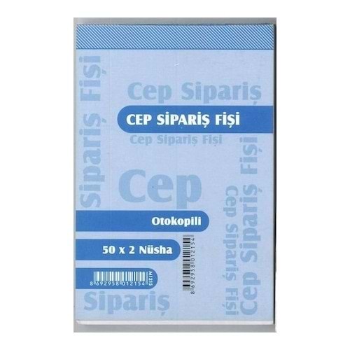 Cep Sipariş Fişi Otokopili 50 Yaprak x 2 Nüsha