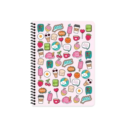 KESKİN DEFTER SWEET FUN 16,5X22,5 SPİRALLİ PP KAPAK 80 YP. ÇİZGİLİ 333091-99