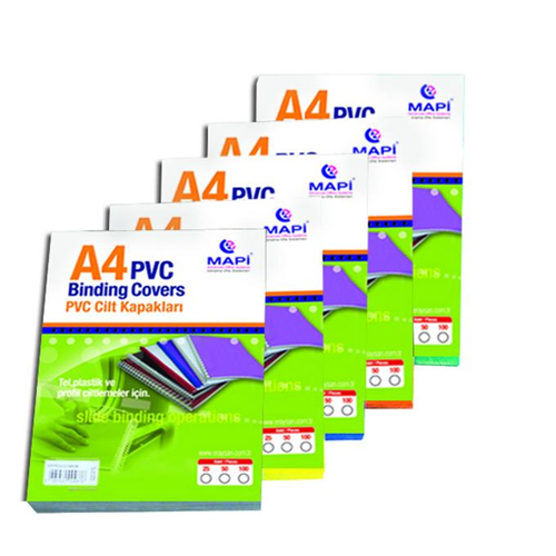 MAPİ CİLT KAPAĞI PVC A4 160 MİC. SARI 100LÜ 2040206